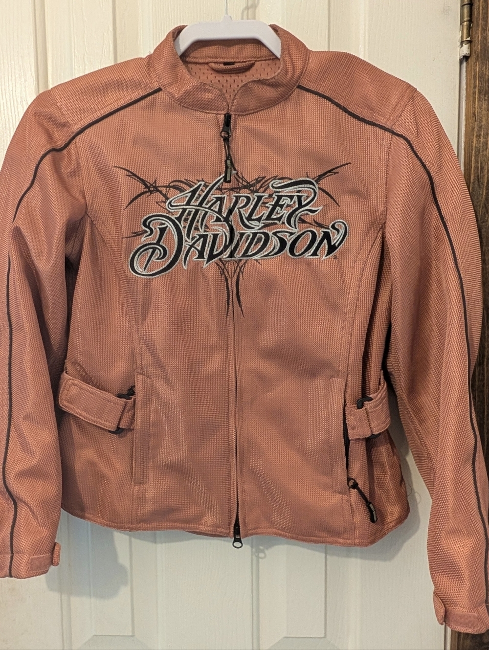 Harley Davidson Women's Motorcycle Jacket Winter Fall Pink Coral Biker Ladies XS